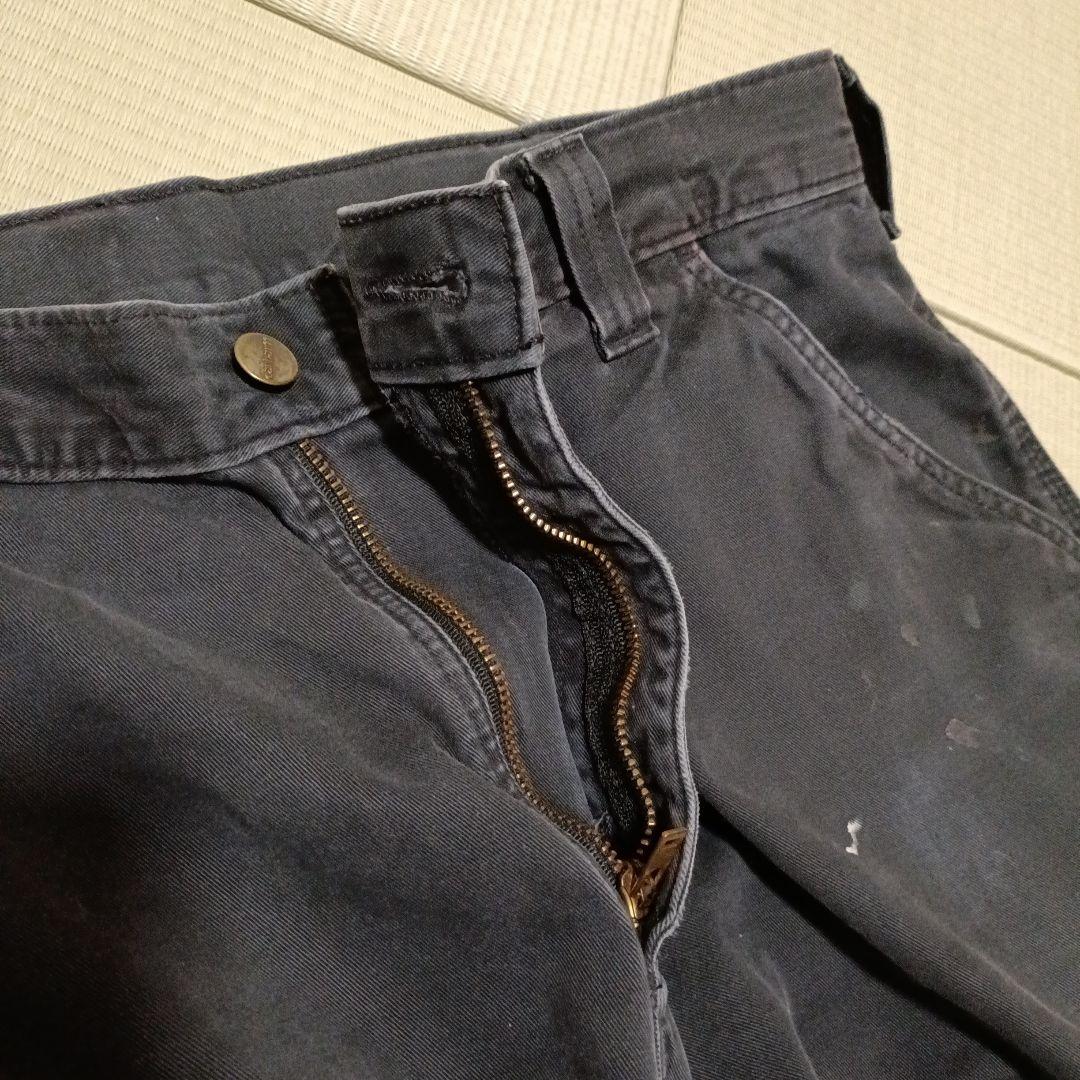 Carharttカーハートワークパンツ38x30黒白ペイント