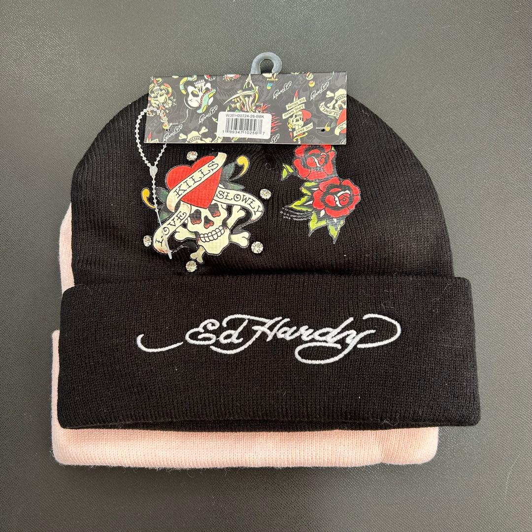 【新品】Ed Hardy エドハーディー　ビーニー　 ニット帽 2個セット
