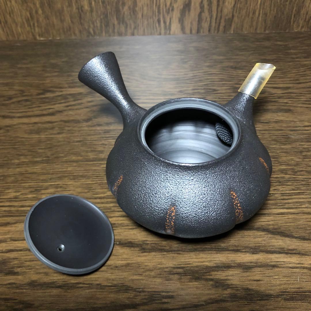 常滑焼 黒泥 茶注 梅原玉堂