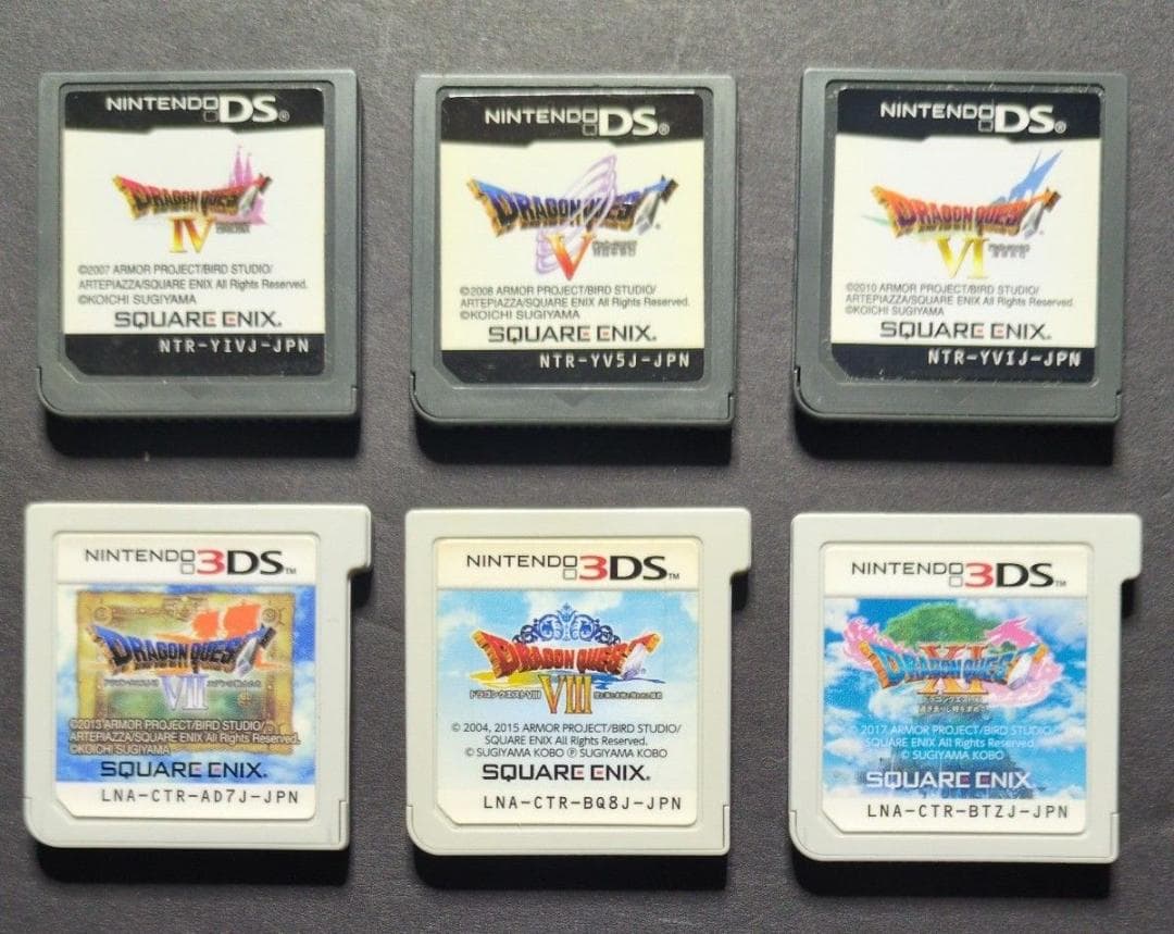 【ソフト単品】ドラゴンクエストⅣ・Ⅴ・Ⅵ・Ⅶ・Ⅷ・XI　6点セット　動作確認済み