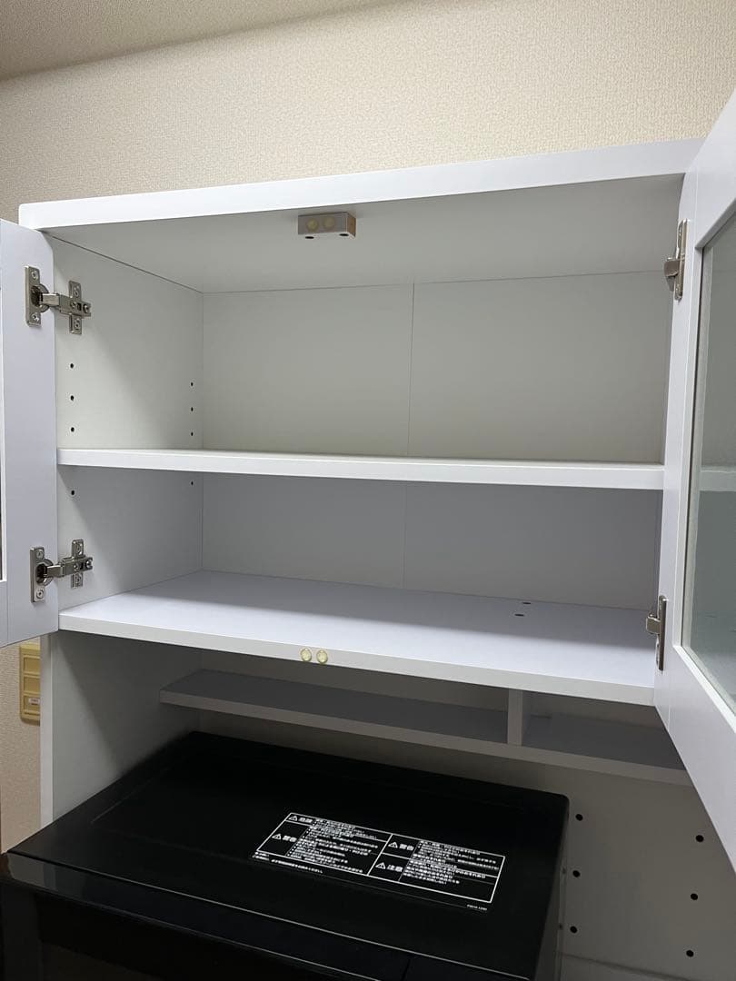 O*t様 キッチン収納 食器棚 キッチンボード レンジ台 ホワイト 収納棚　90