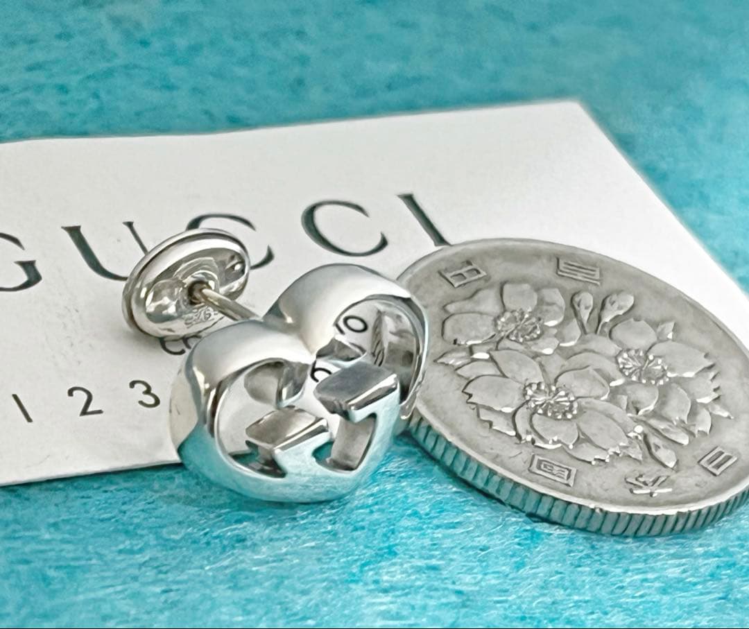 美品　GUCCI ハートインターロッキングピアス　片耳