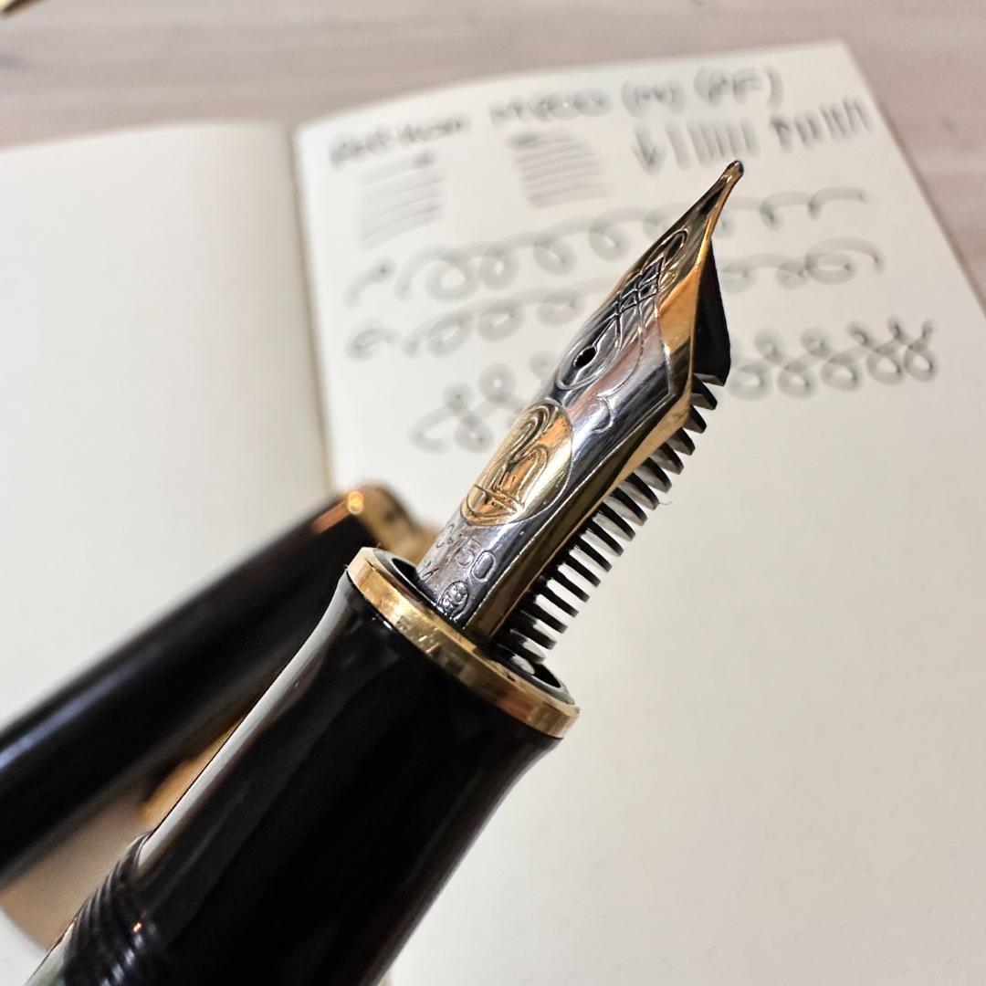 PELIKAN ペリカン 万年筆 M300 緑縞 ペン先 F 14C-585