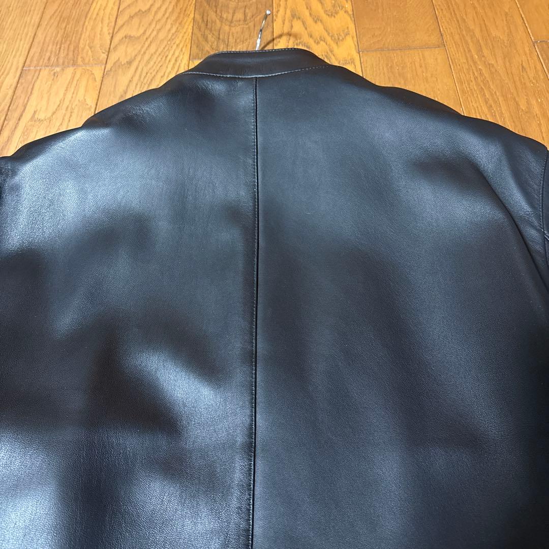 DENIM×TOMORROWLAND ブラック ラムレザーシングルライダース