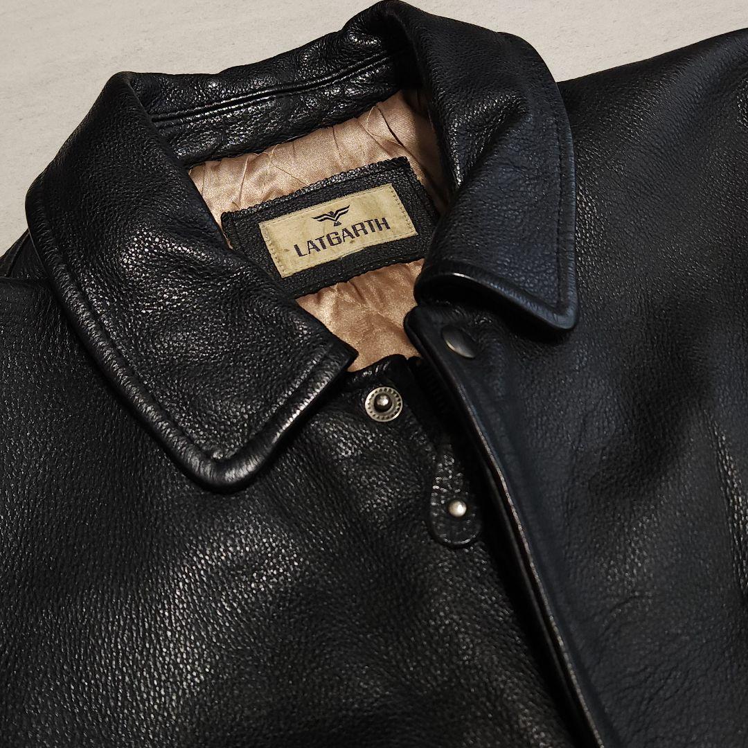 Vintage LATGARTH 牛革 カウハイド リアルレザーカーコート レザ