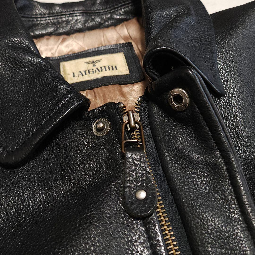Vintage LATGARTH 牛革 カウハイド リアルレザーカーコート レザ