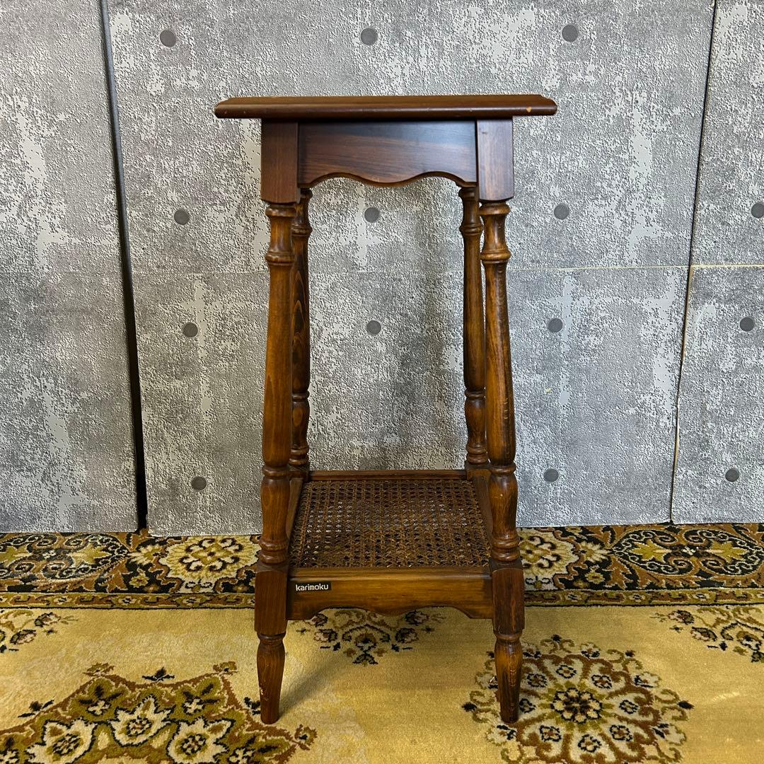 ꧁カリモク家具 karimoku꧂フラワースタンド 花台 ラタン