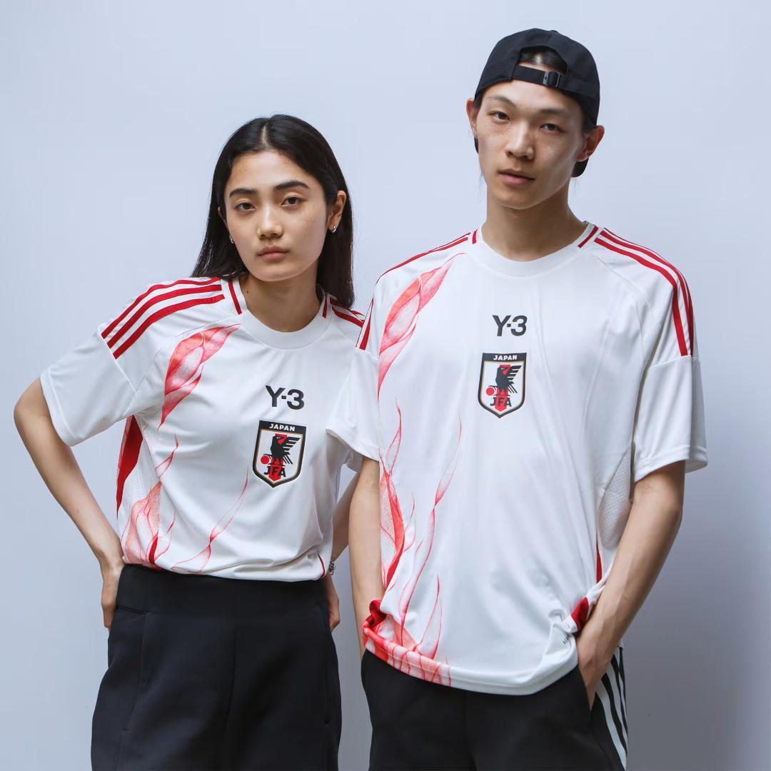 左肩シミ新品 タグ付き日本代表 IU0963ユニフォーム M Y-3 ヨウジ 白