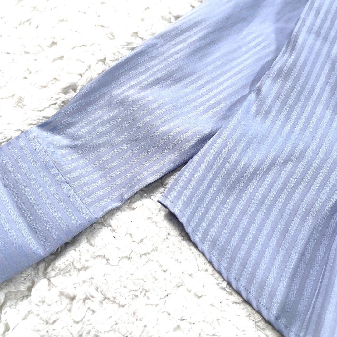 ✨新品級✨ ナラカミーチェ ストライプ フリルブラウス ストレッチ Ⅳ 水色