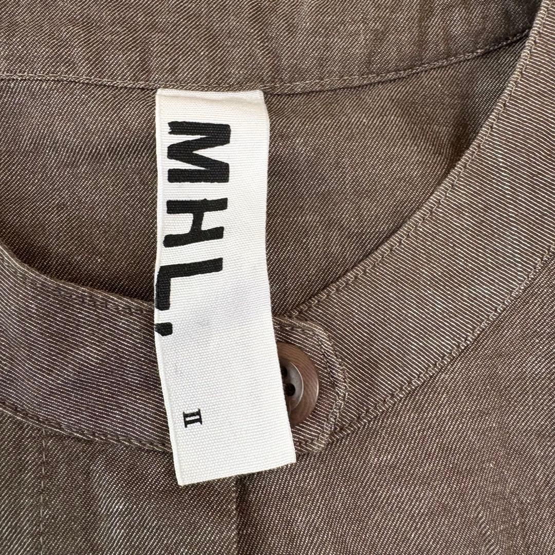 MHL. マーガレットハウエル コットン バンドカラー　Aラインワンピース