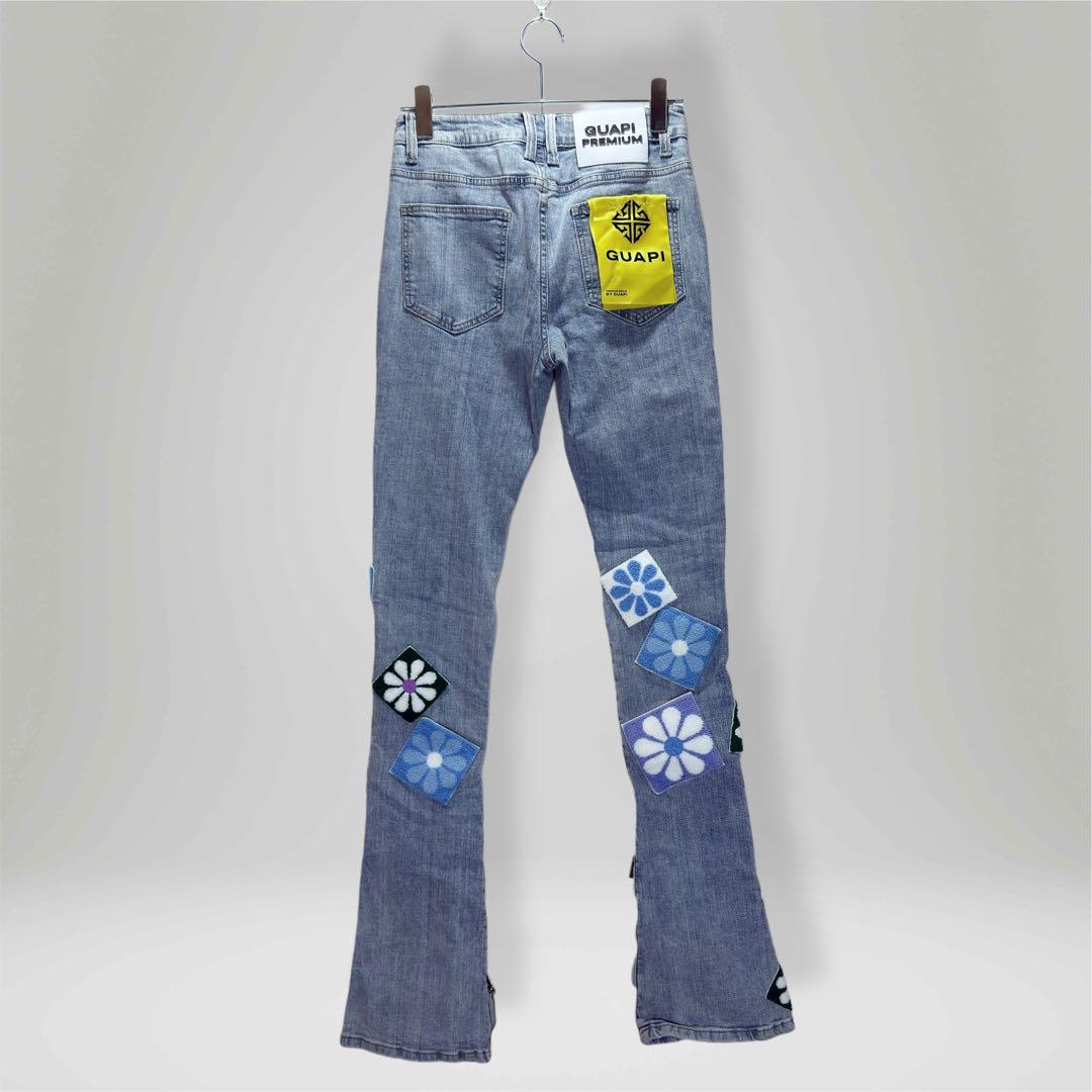 パンツ GUAPI / AQUA BLUE FLOWERS DENIM