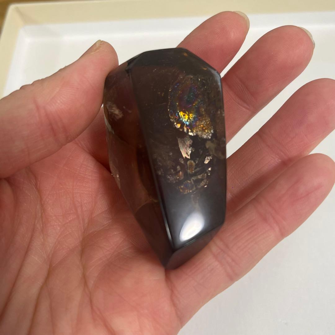 【天然石】スモーキー(ゼウス)シトリンクォーツ　フリーカット　専用箱付き 75g