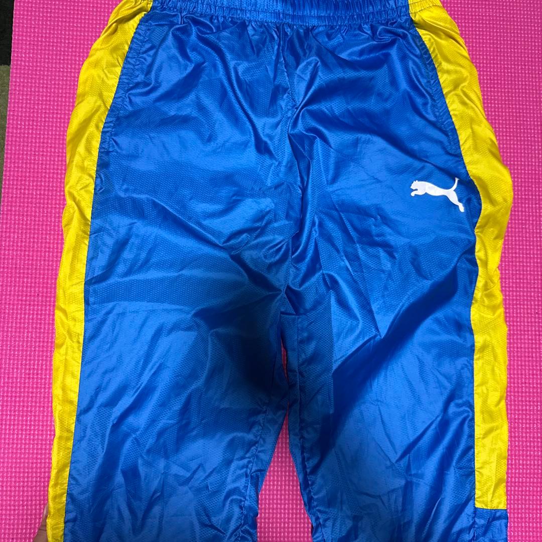 国見　Puma ピステパンツ 青/黄色