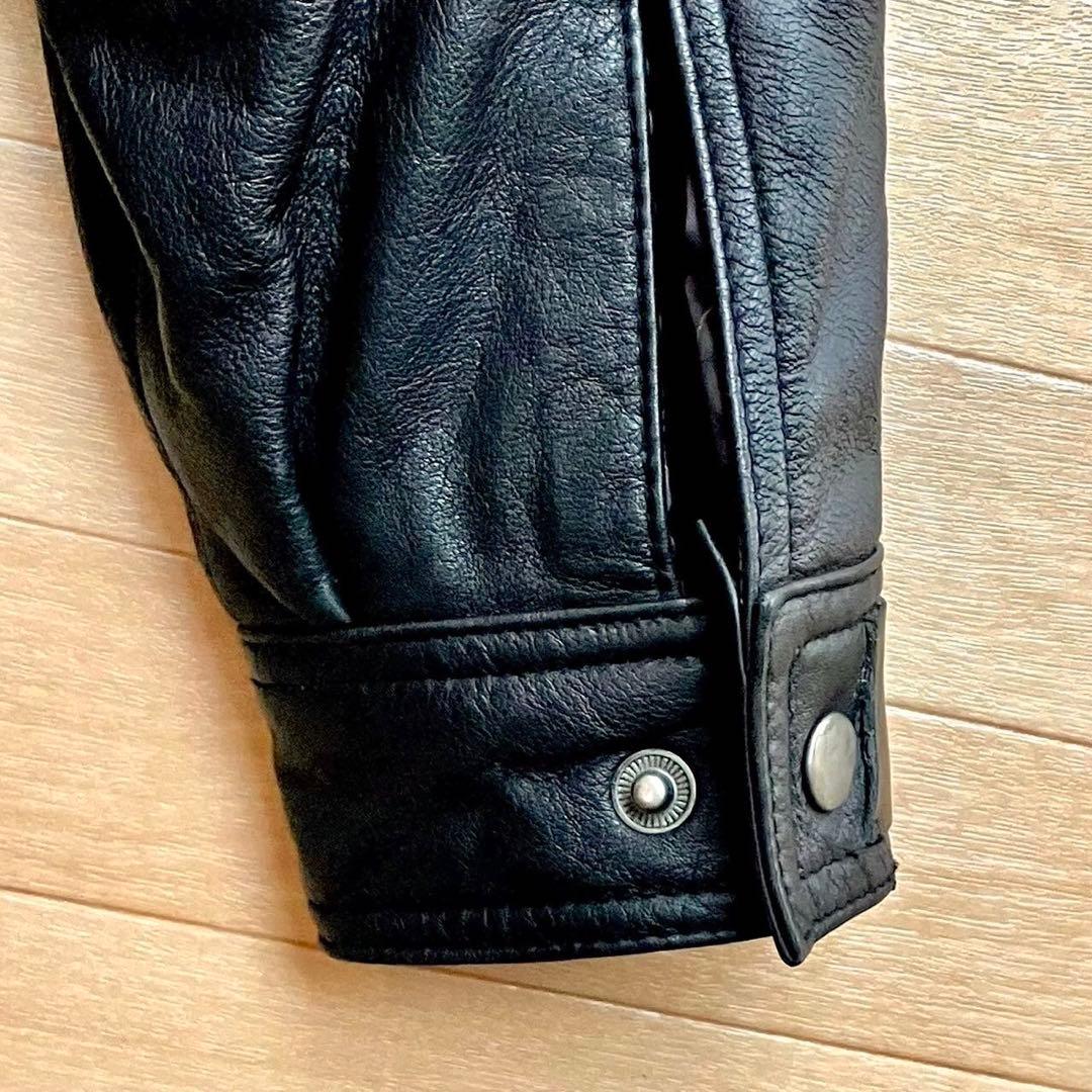 XL レザージャケット レザーブルゾン 90's シープレザー 本革 ブラック