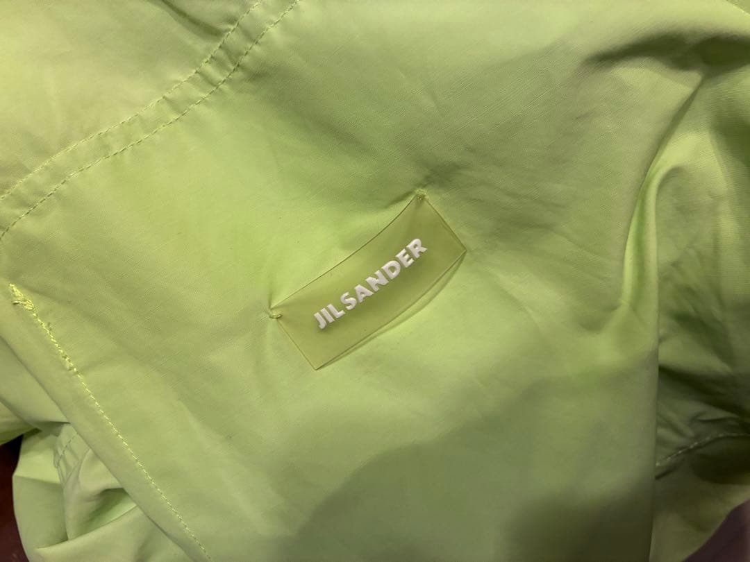 JIL SANDER フード付きロングコート ライムグリーン