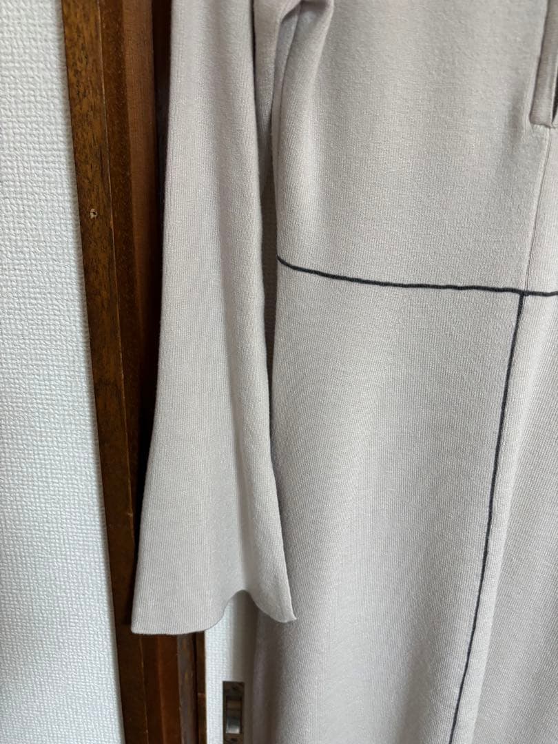 SNIDEL スキッパーニット ロングワンピース ベージュ