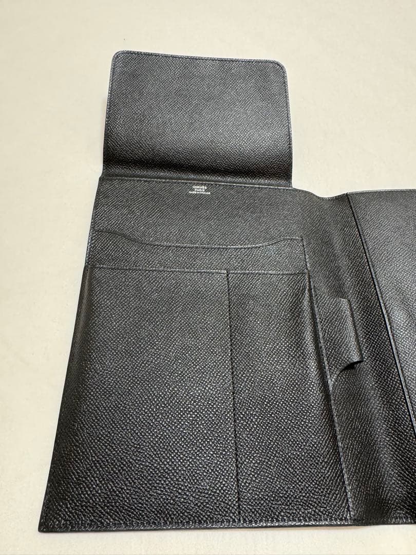 【新品未使用】HERMES エルメス 手帳カバー ブラック レザー 正規品