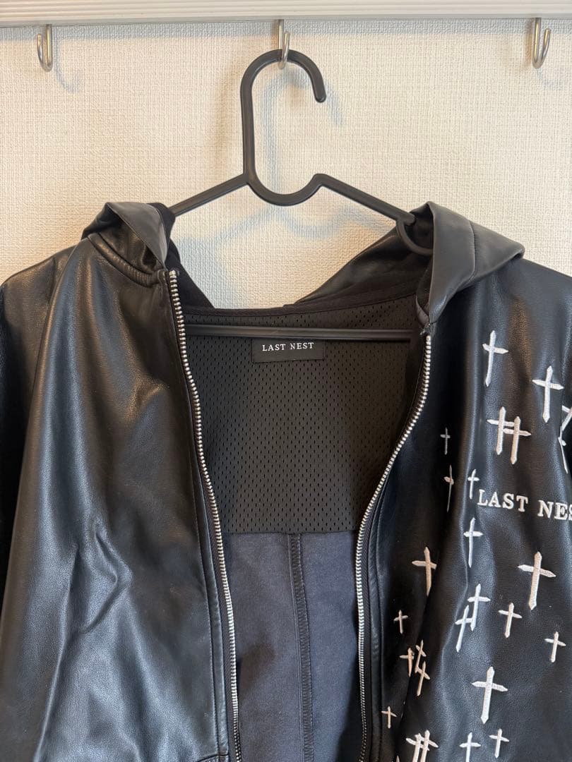 ヌビアン　ラストネスト　レザー　ジップフーディー　サイズm