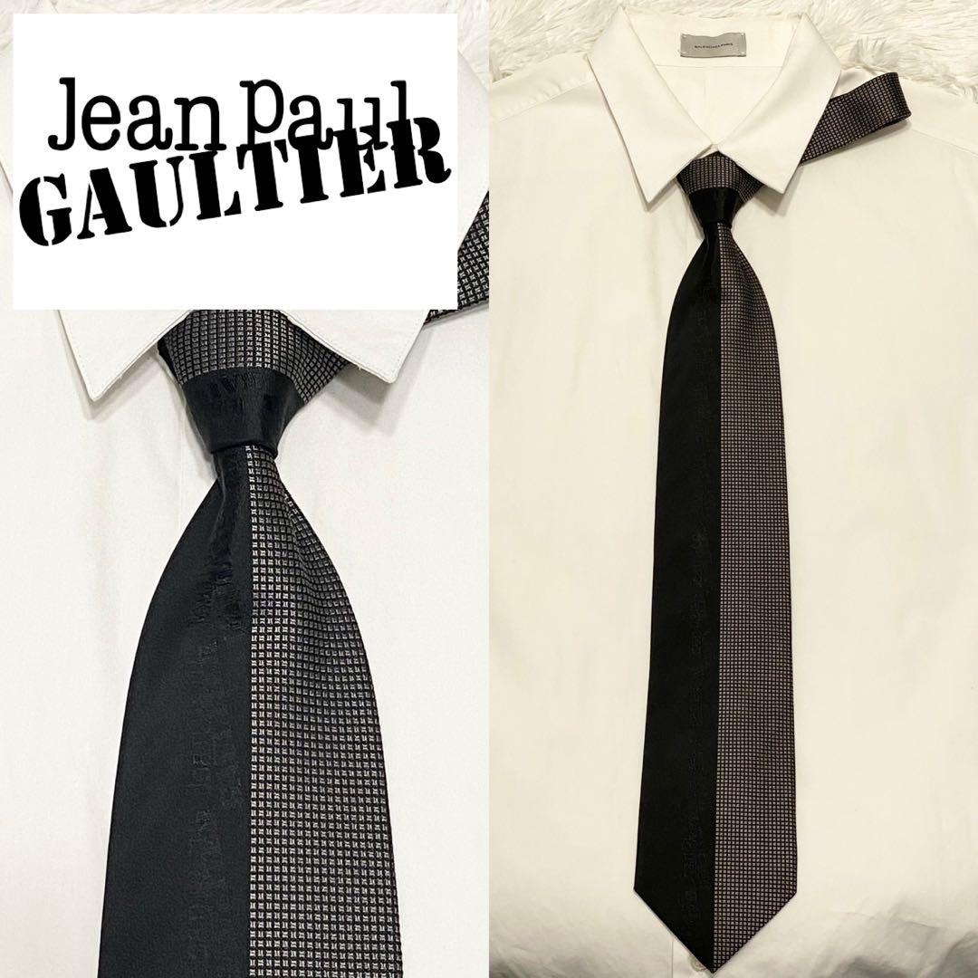 【美品】 Jean Paul GAULTIER シルク ネクタイ ロゴ