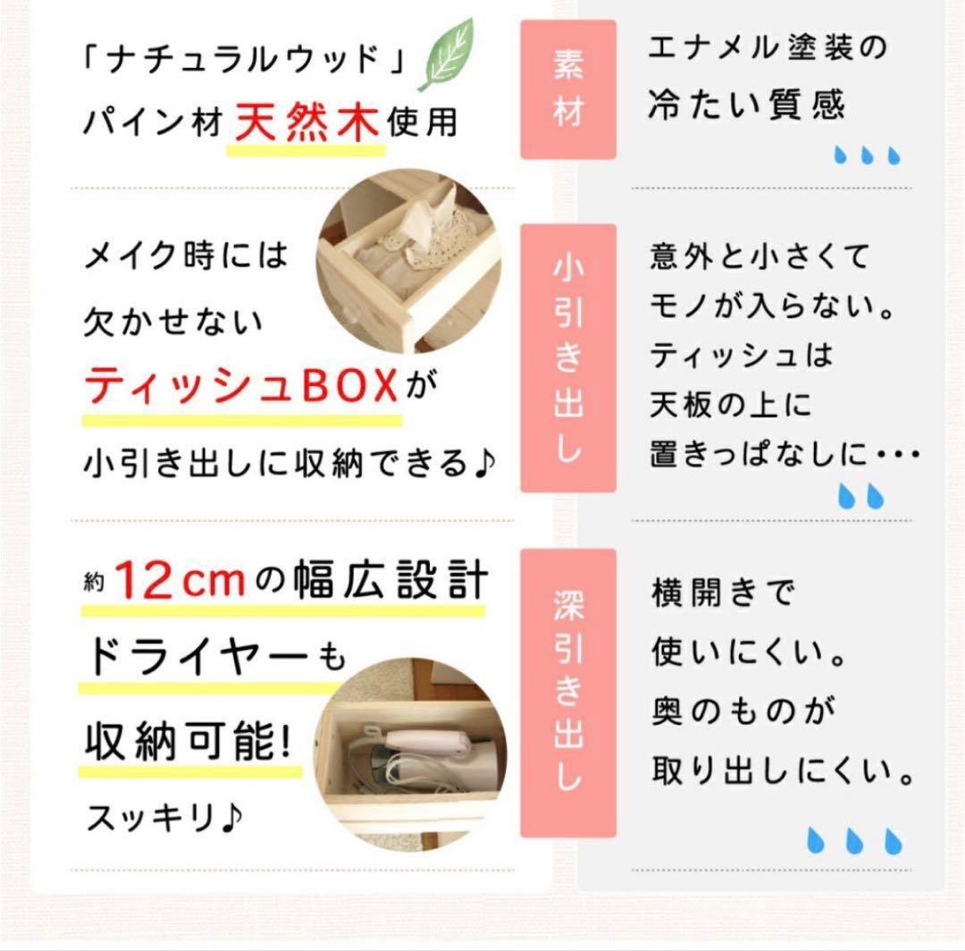 【※スツールは別出品※】ドレッサー　ブラウン　(スツールとセット販売)
