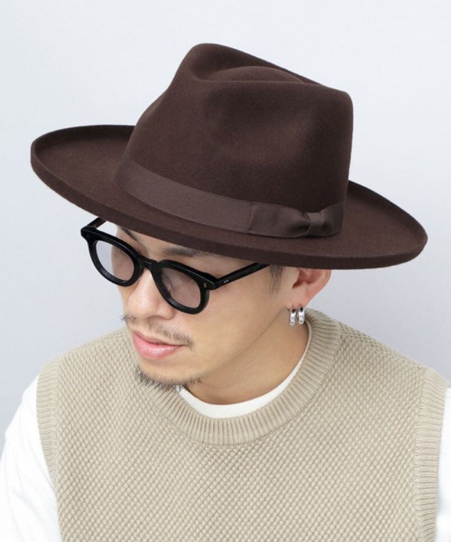 【新品未使用】ReqHatterブラウン フェルトハット タグ付き