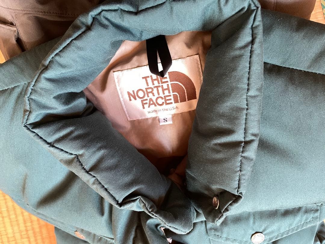 USA製 TNF ノースフェイス ダウンベスト 茶タグ S