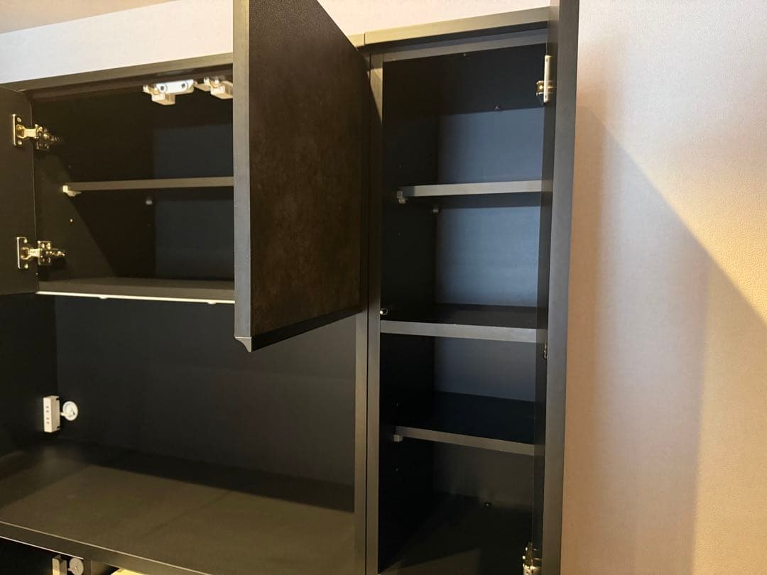 【定価10万円超 / 値下げ】大川家具 食器棚 黒洛 日本製 キッチンボード