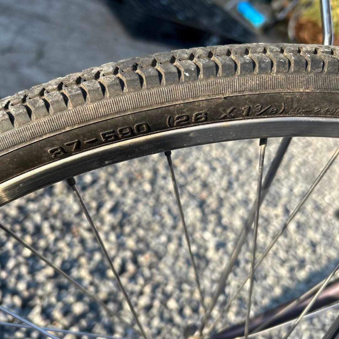 中古 自転車 激安 電動アシスト パナソニック 26インチ 内装3段 紫色