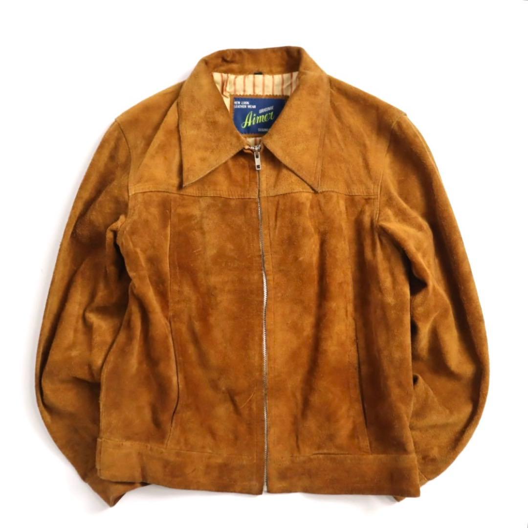 Vintage 70s スウェード レザー トラッカージャケット スイングトップ