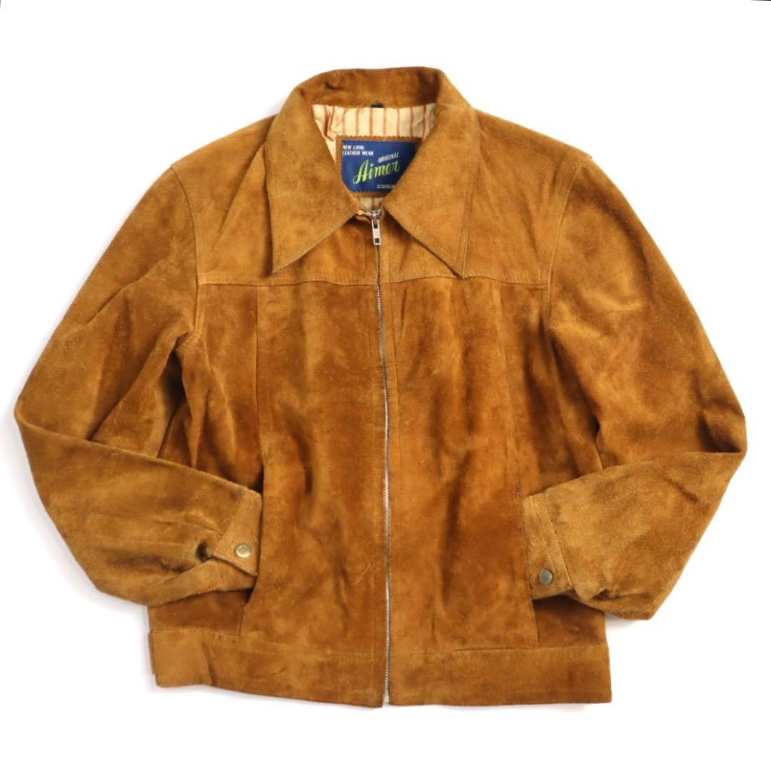 Vintage 70s スウェード レザー トラッカージャケット スイングトップ