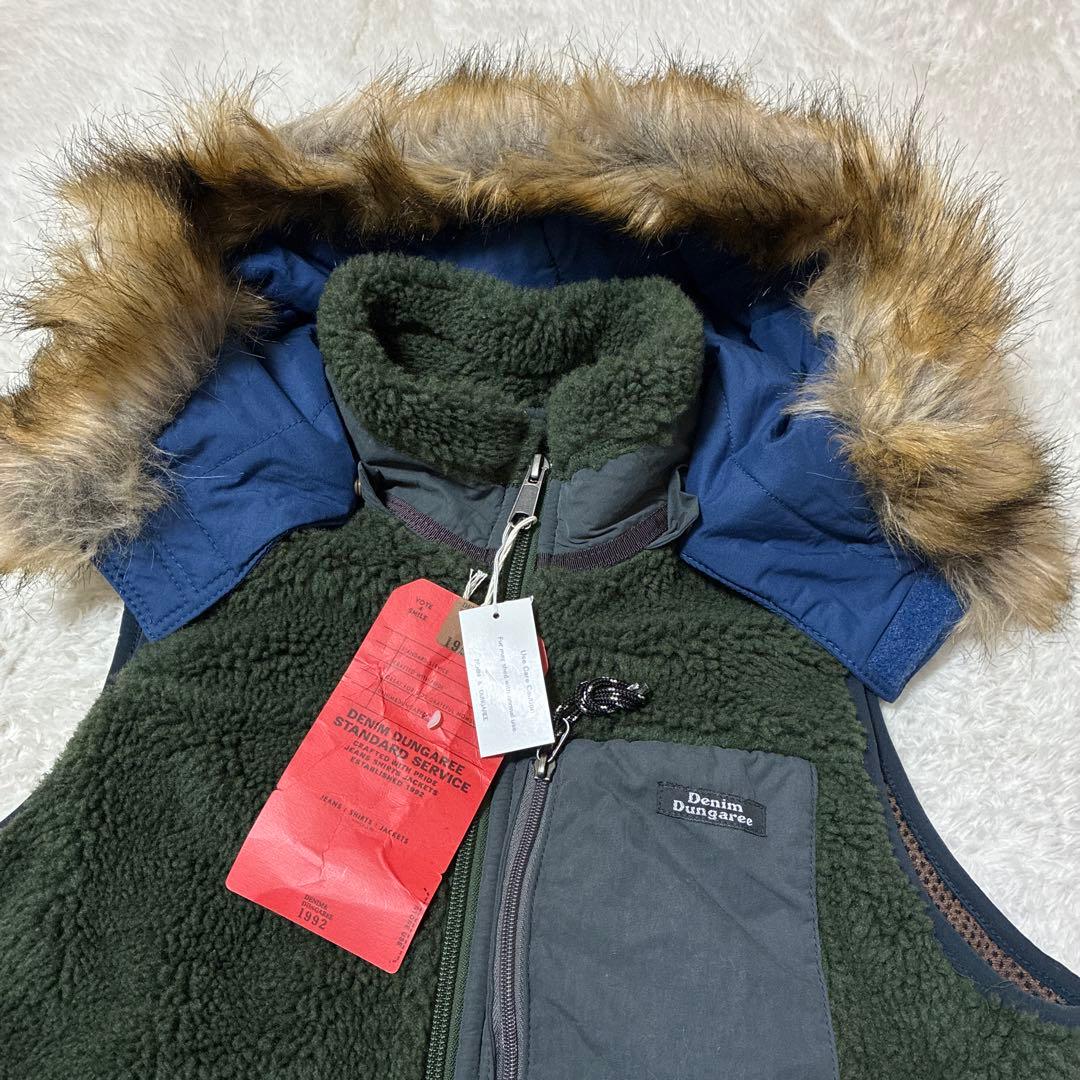 denim dungaree タグ付き　未使用品　ファー付きフリースベスト　02