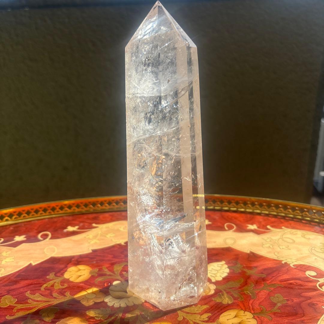 ヒマラヤパワー全開673g ⭐︎虹・クラック共に綺麗☆ヒマラヤ水晶 六角柱原石