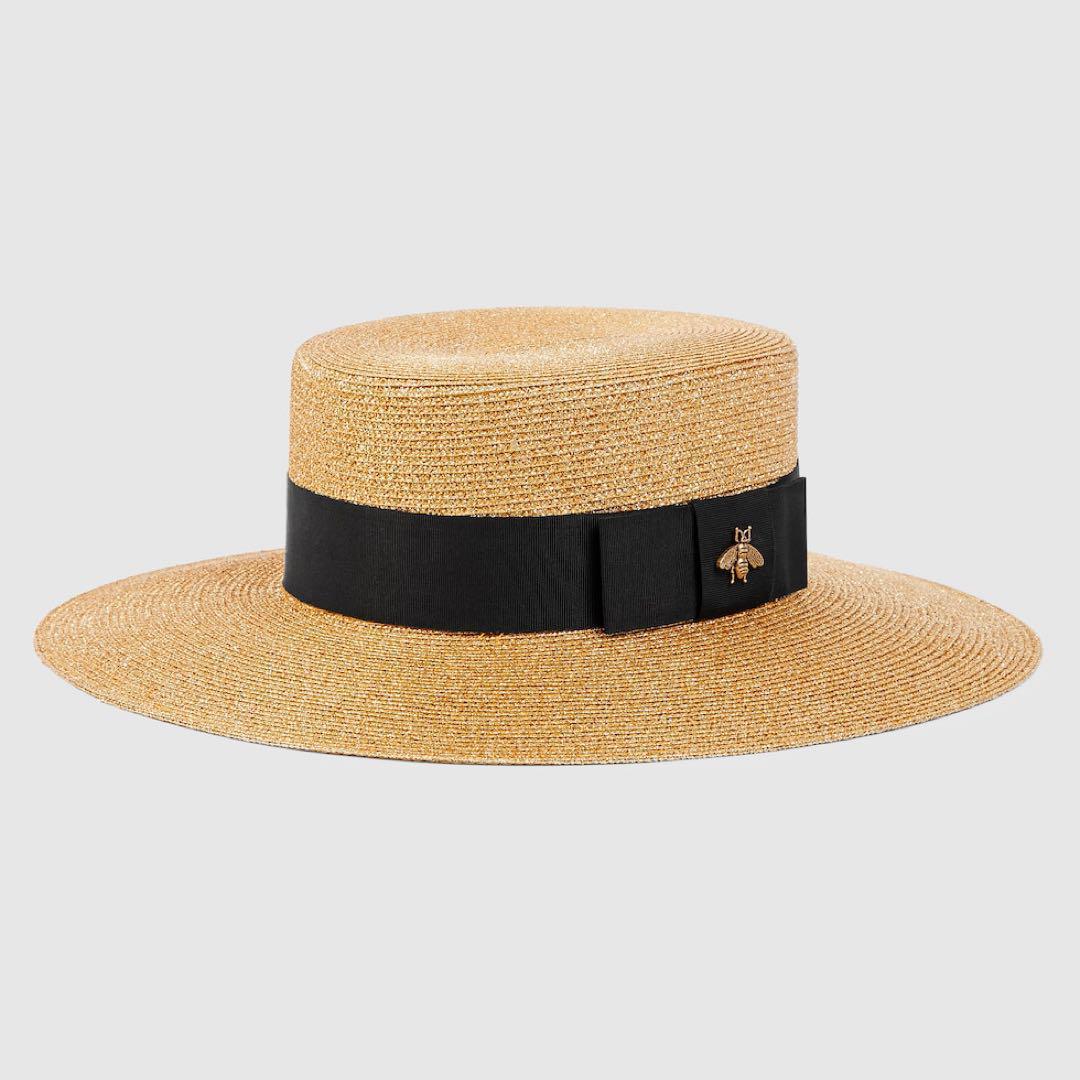 【新品】GUCCI グッチ ラメ ファブリック パピエ ハット ビー ゴールド
