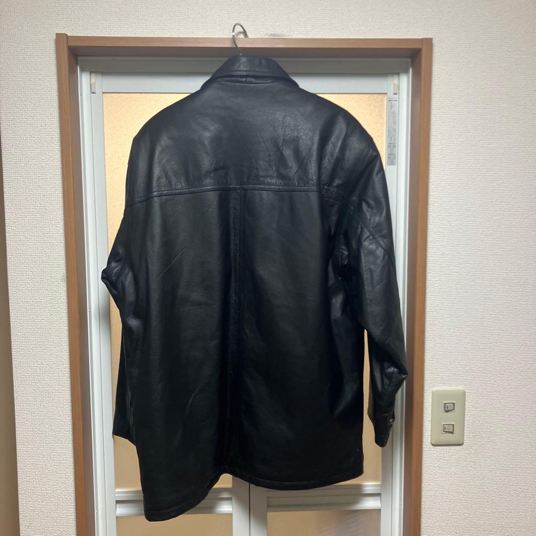 h*i様 美品OLD UNIQLO 緑タグ 牛革 レザー ジャケット M 黒