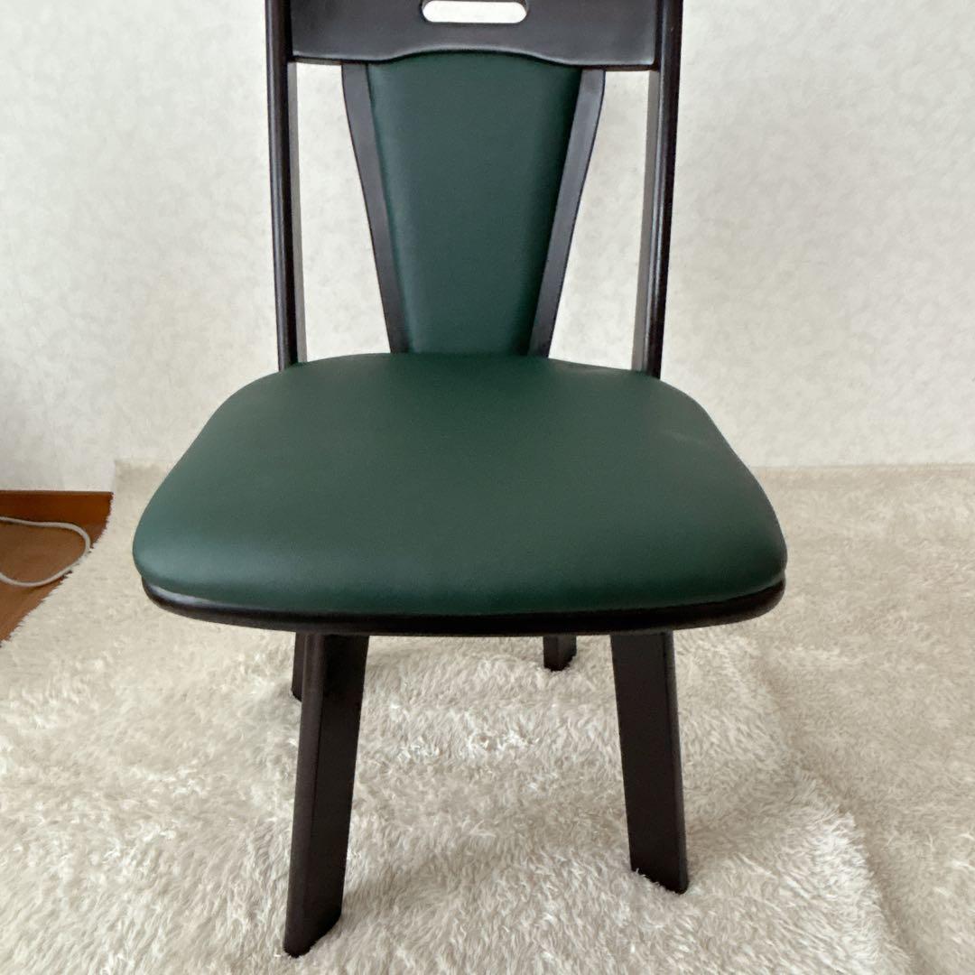 2脚セット】 ダイニングチェア 回転式 ブラック グリー ン モダン