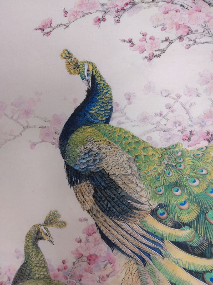 水墨画　孔雀