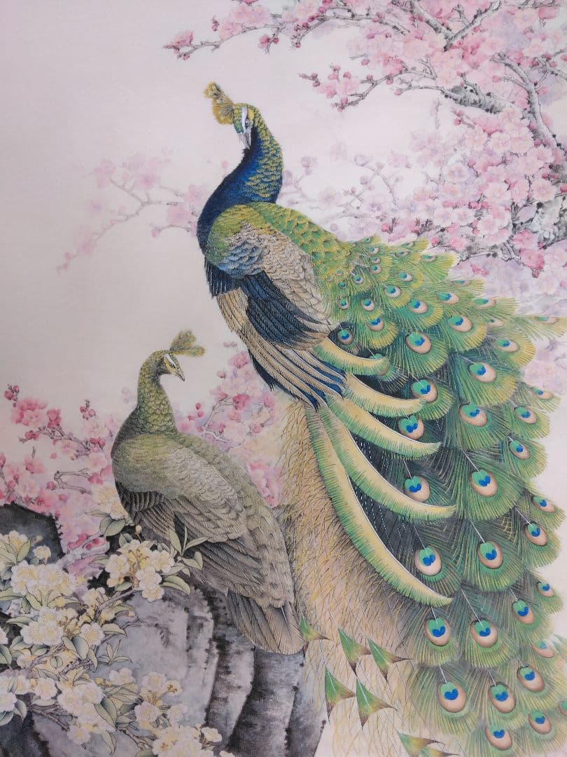 水墨画　孔雀
