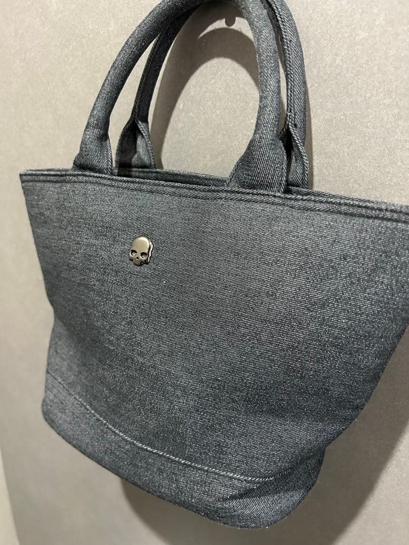 美品ハイドロゲンハンドバッグ　ラウンドバッグデニム　ペイズリー柄