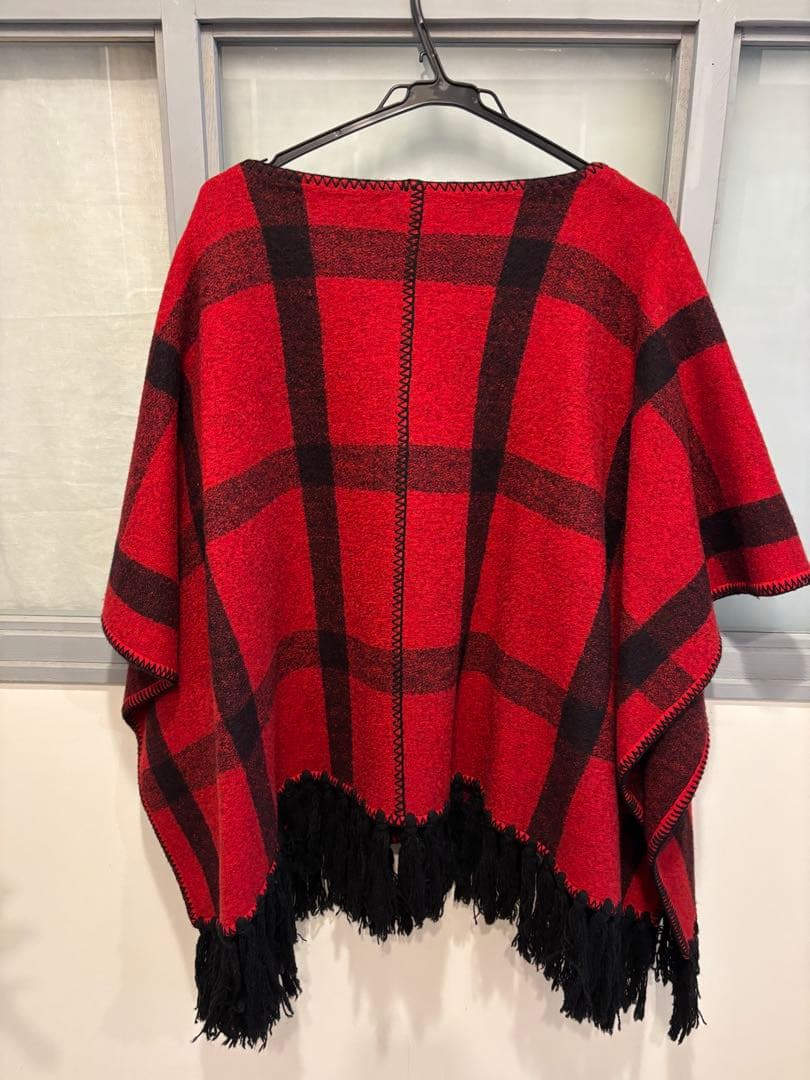 美品　LAUREN RALPH LAUREN チェック ポンチョ L/XL