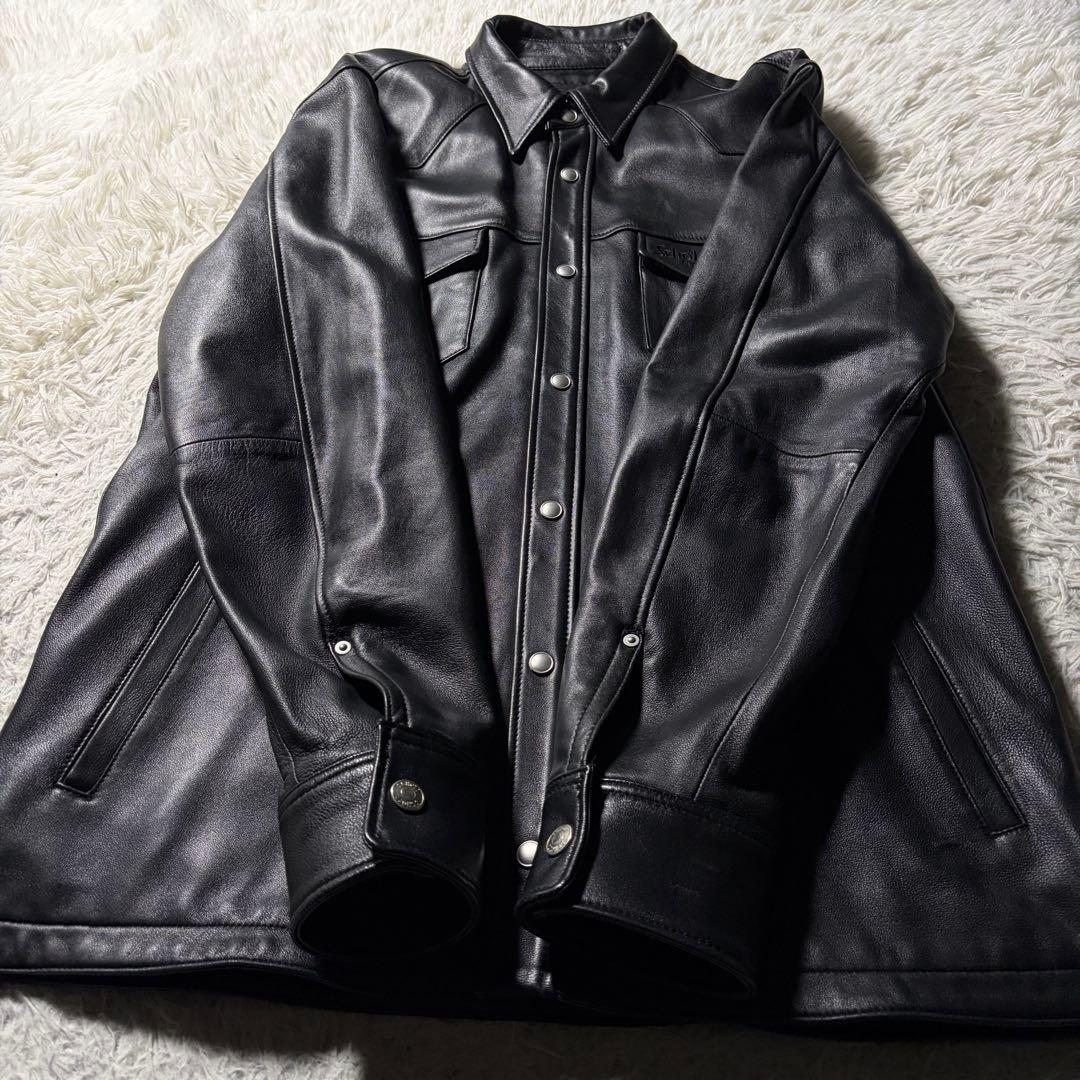 ベ*!様 極美品■schott レザージャケット　羊革　ラムレザー ブラック　L
