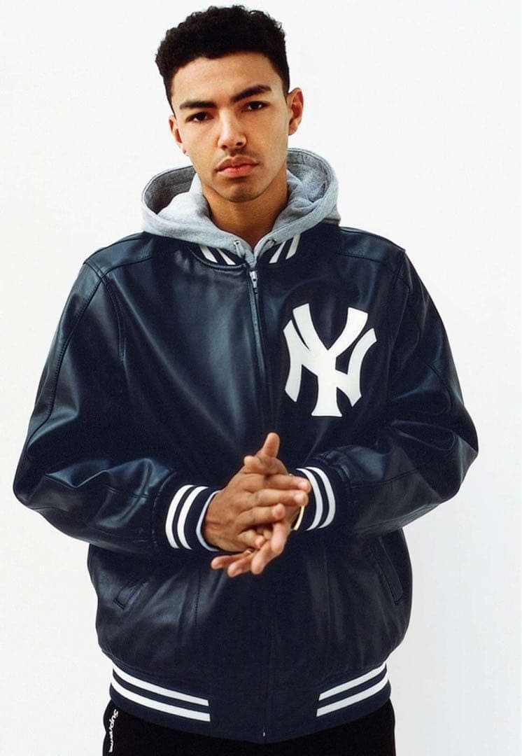【最安値】supreme ヤンキース　コラボ　レザージャケット【美品】