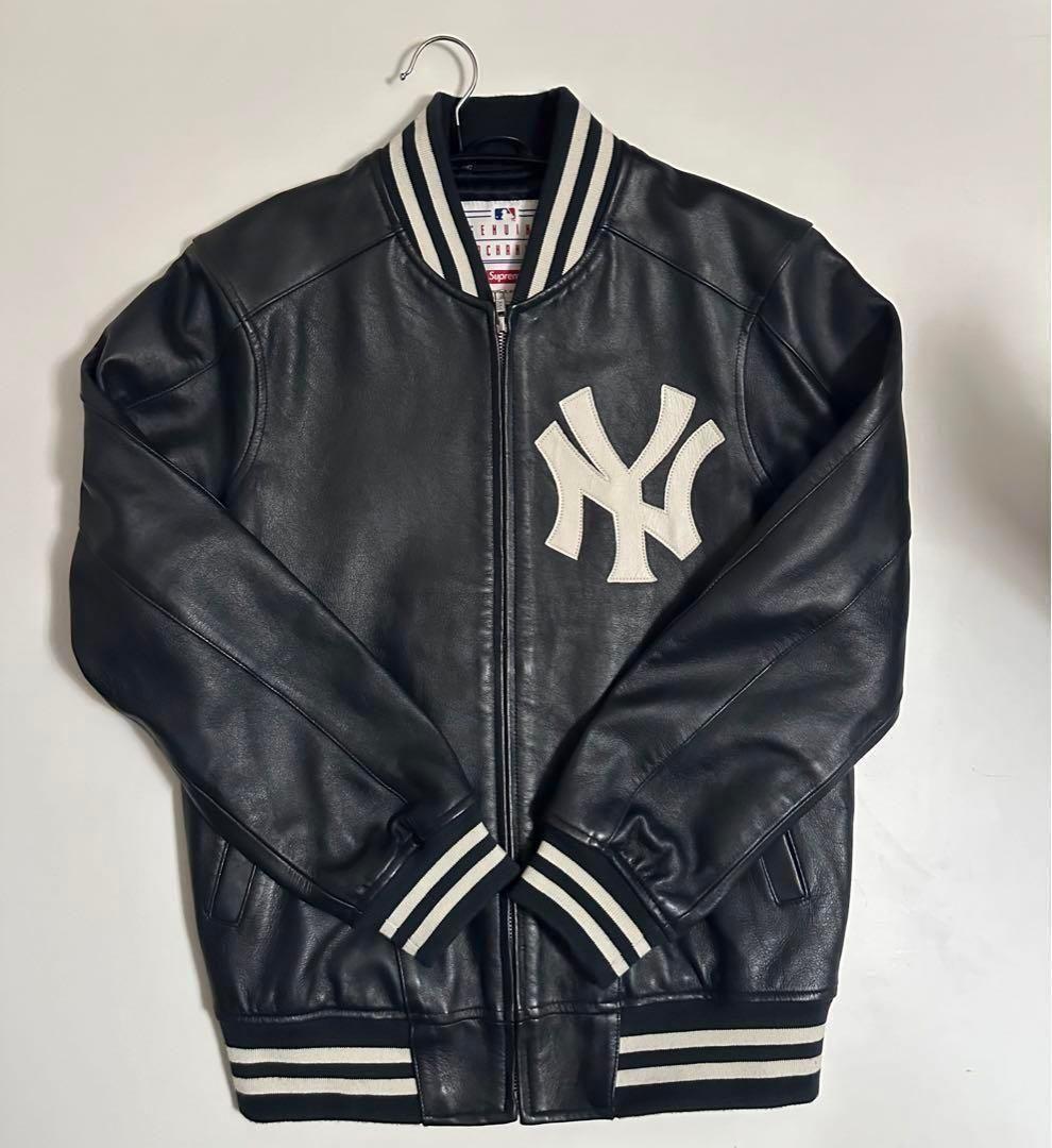 【最安値】supreme ヤンキース　コラボ　レザージャケット【美品】