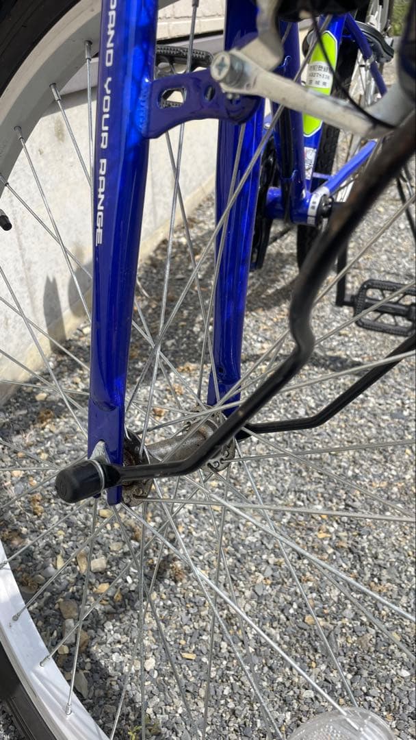 子供用自転車 青 前面バスケット付き