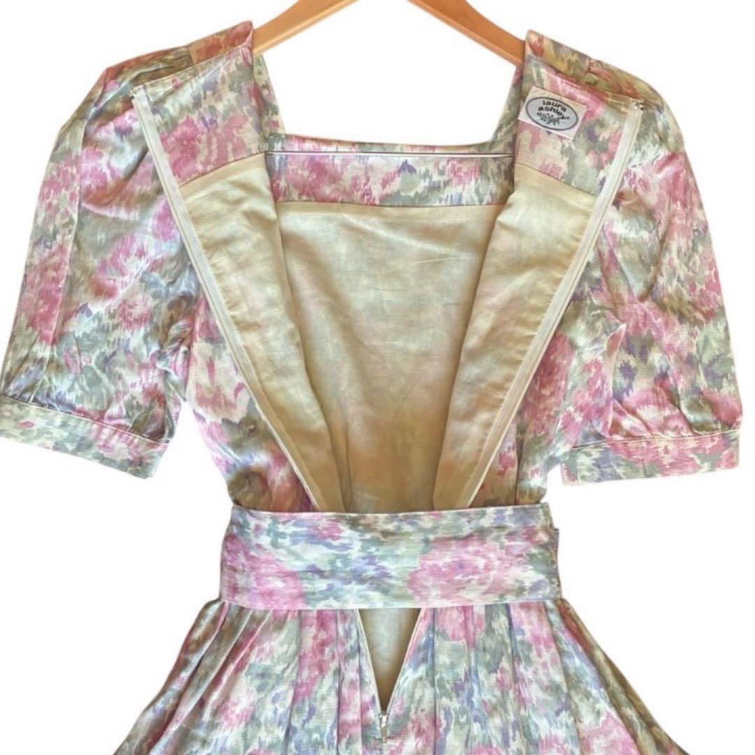 チャコ様 極美品✨Laura Ashley花柄ロングワンピース麻混9ARヴィンテ