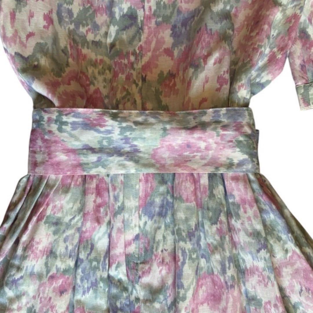 チャコ様 極美品✨Laura Ashley花柄ロングワンピース麻混9ARヴィンテ