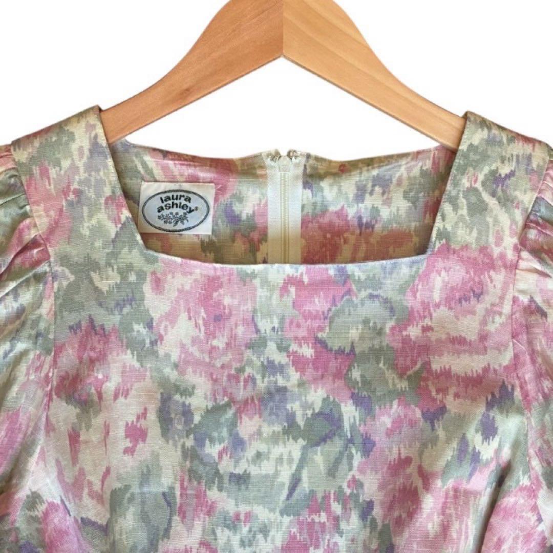 チャコ様 極美品✨Laura Ashley花柄ロングワンピース麻混9ARヴィンテ