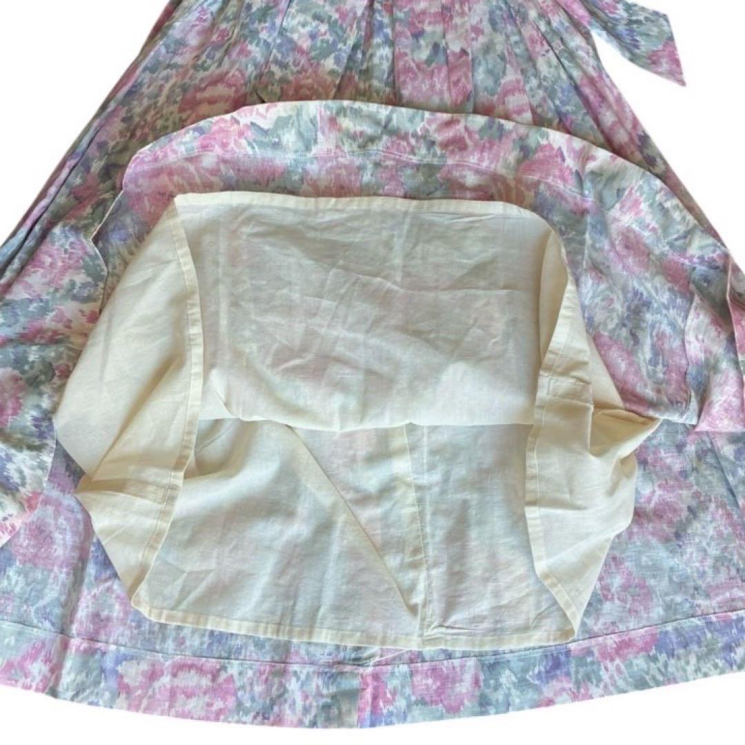 チャコ様 極美品✨Laura Ashley花柄ロングワンピース麻混9ARヴィンテ