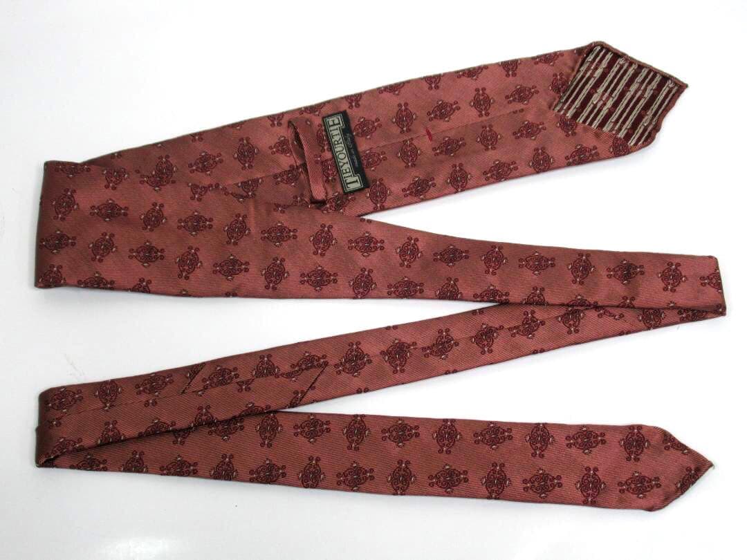 TIEYOURTIE タイユアタイ シルクネクタイ 小紋柄 ブラウン系レッド
