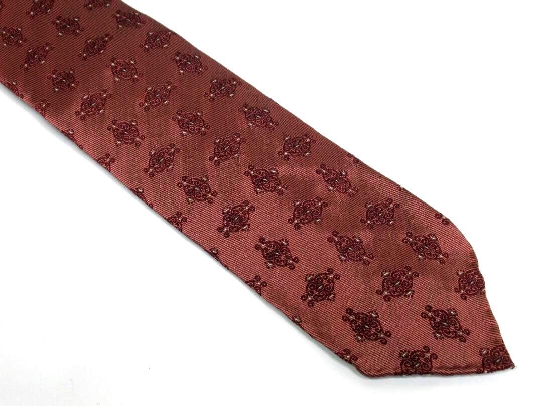 TIEYOURTIE タイユアタイ シルクネクタイ 小紋柄 ブラウン系レッド