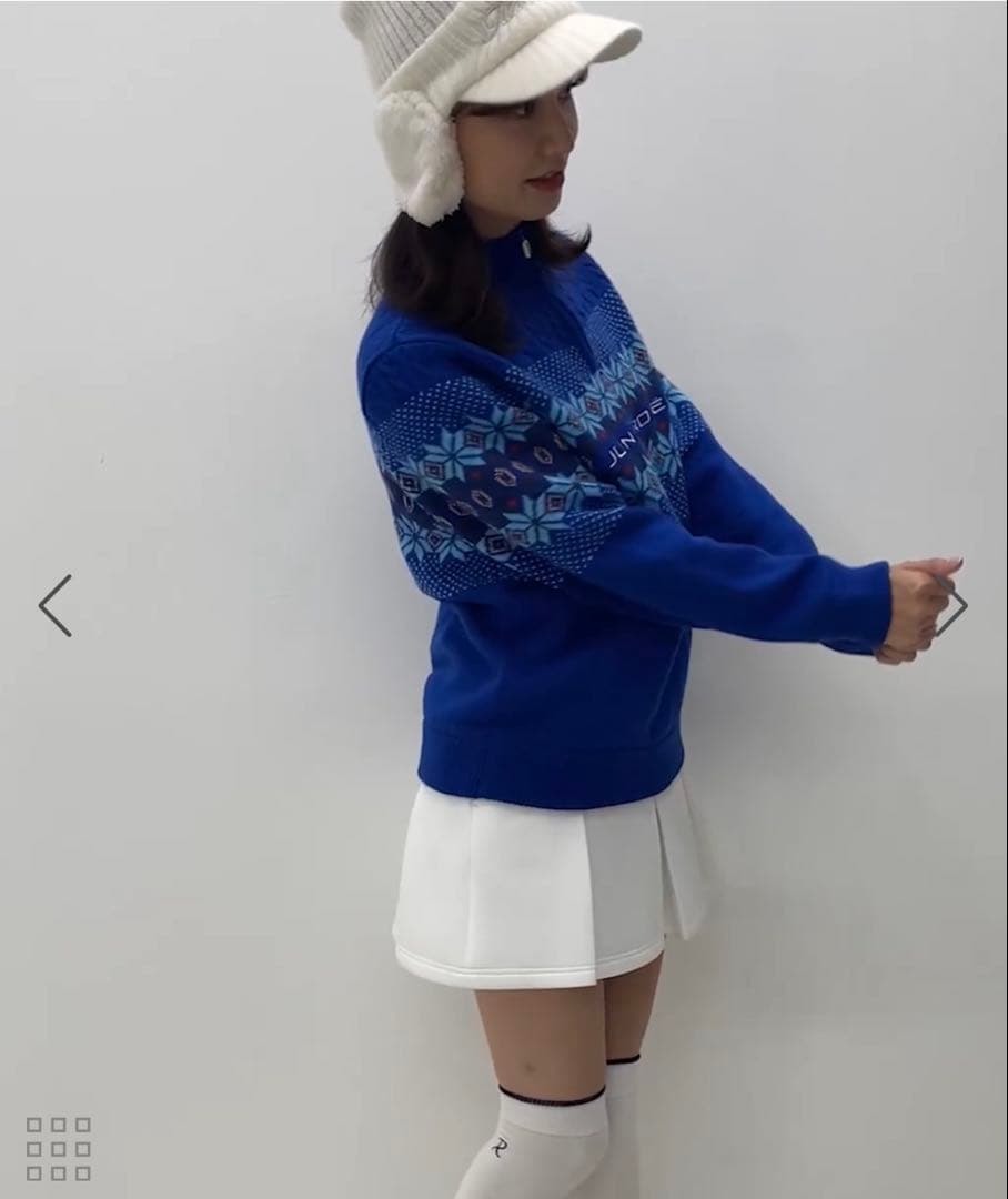 JUN & ROPE フェアアイル柄 保温裏地付き長袖プルオーバー